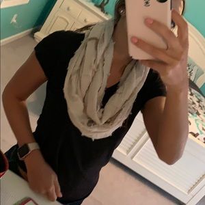 Tan fringe infinity scarf